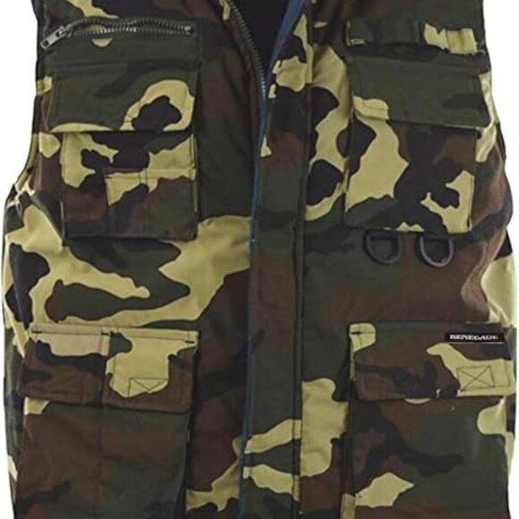 Renegader Sportswear Men's Multiple Pocket Water Resistant Camo Fleece Vest XL - Picture 2 of 14